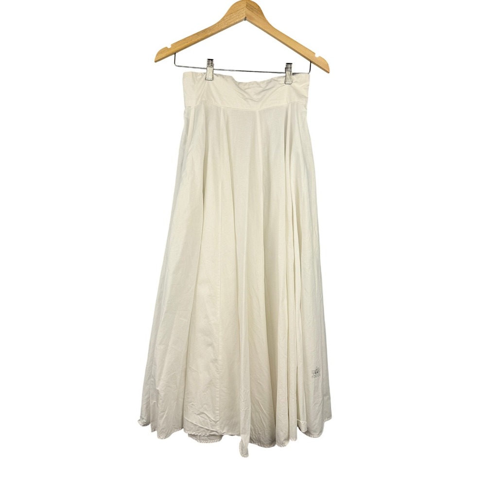 Vintage Forenza Maxi Skirt Womens Small White Cotton High Waist‎ Full Circle 80s